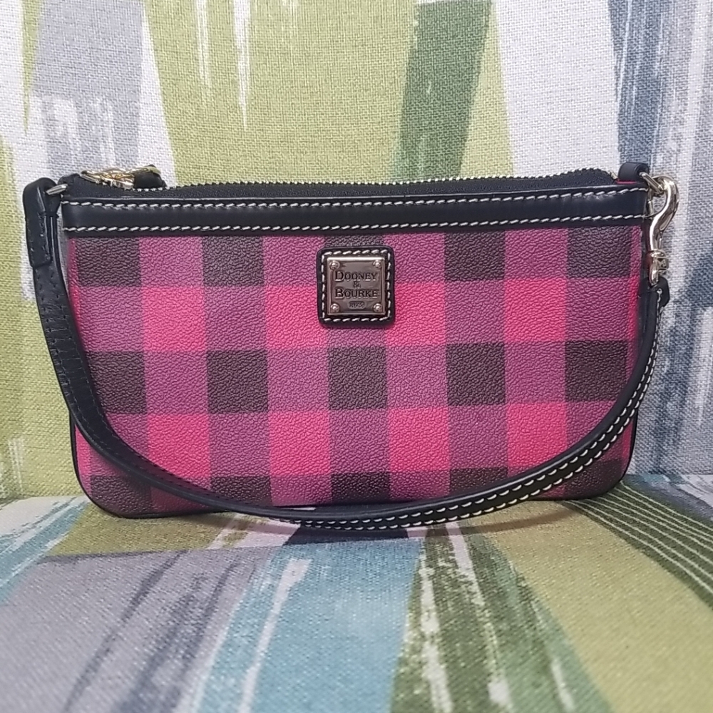 Dooney And Bourke Tucker Wristlet In Red Coated Cotton